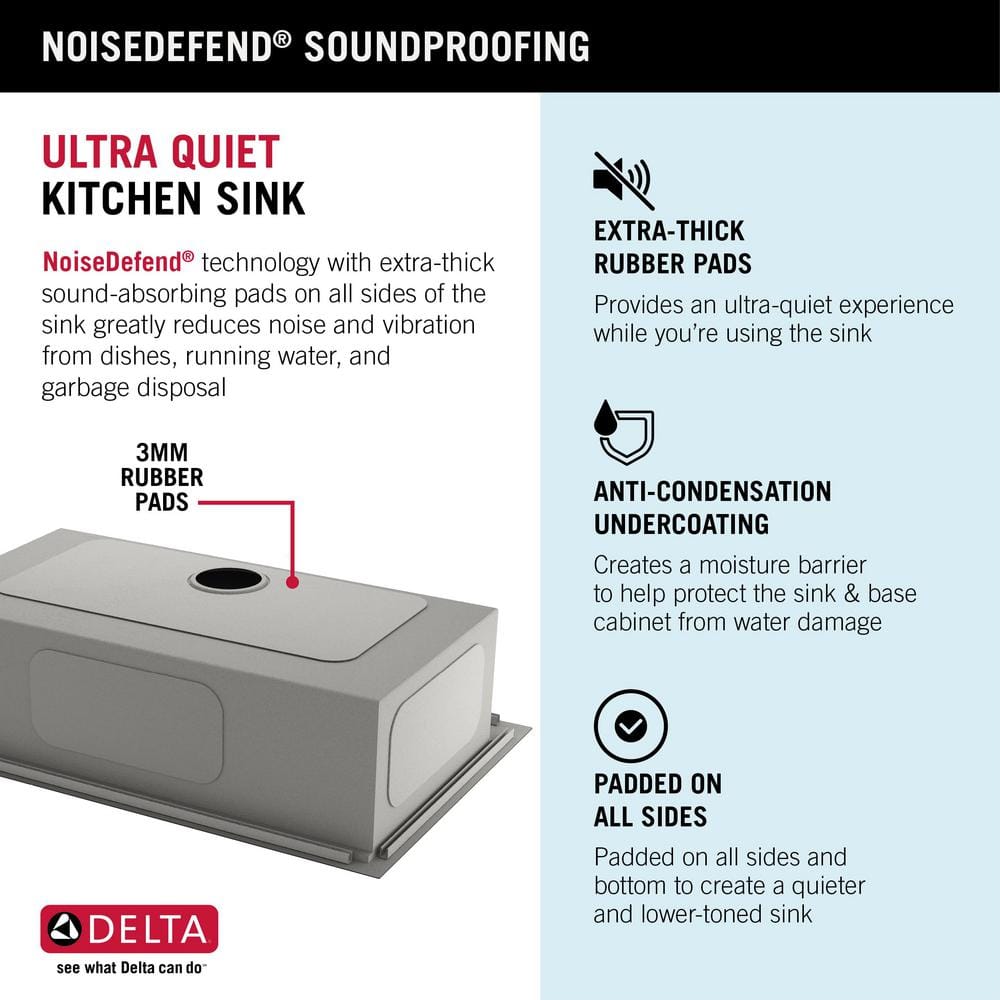 Delta Black Stainless Steel 33" Single Bowl Drop-In Kitchen Sink