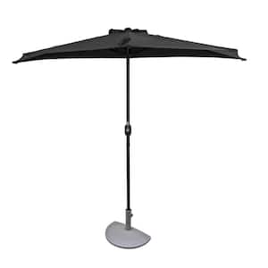 Lanai 9 ft. Polyester Half Market Patio Umbrella in Slate Grey