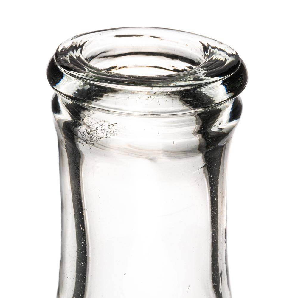 Large Clear Glass Decorative Bottle with High Neck