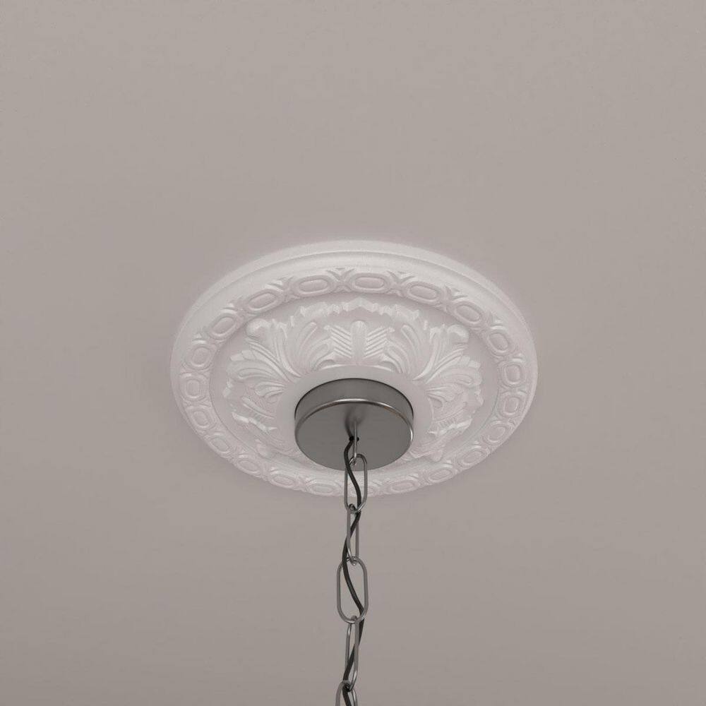 Primed Gray Leaf Ceiling Medallion 11.38"