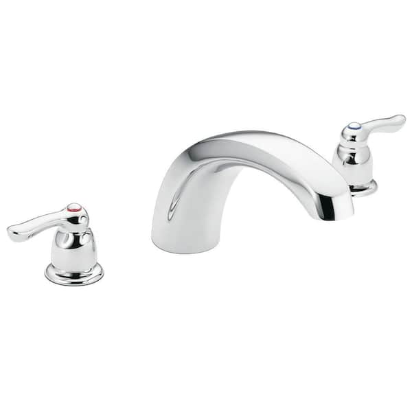 MOEN Chateau 2-Handle Low Arc Roman Tub Faucet Trim Kit in Chrome (Valve Not Included)