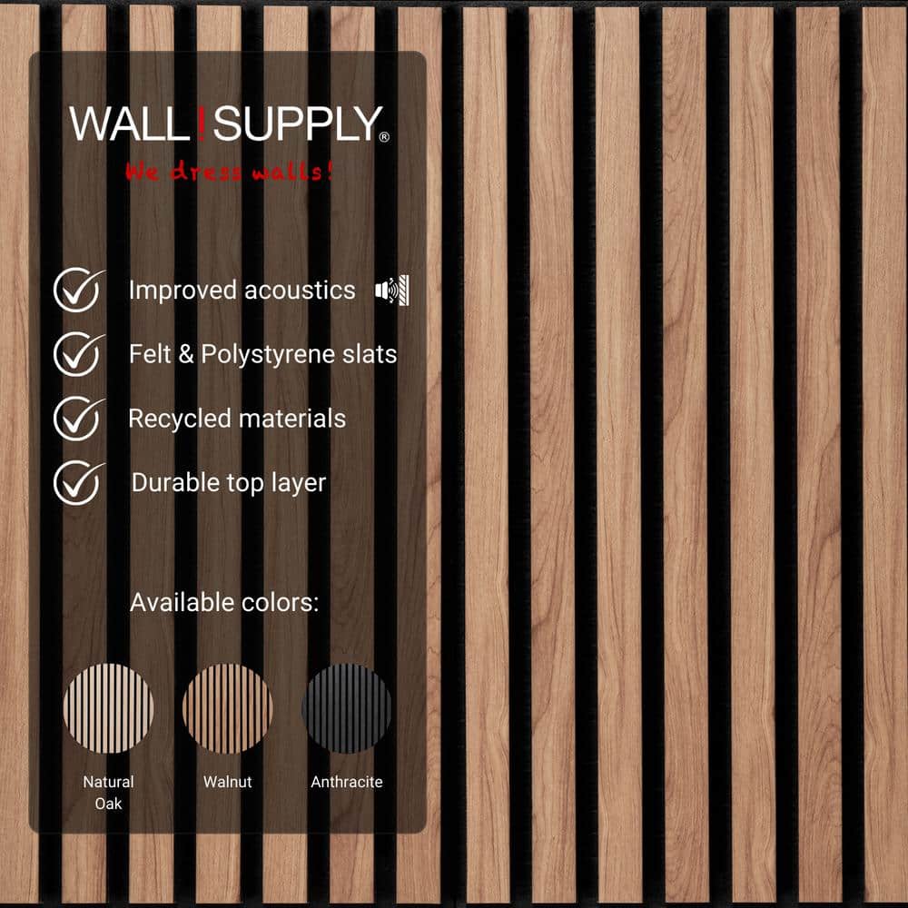 Walnut 3D Acoustic Polystyrene Wall Panels Set of 6