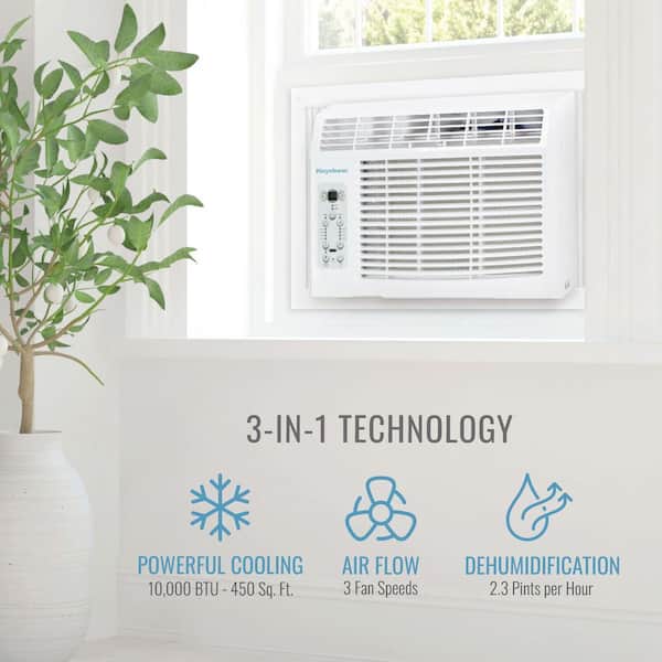 10,000 BTU (DOE) 120-Volt Window Air Conditioner Cools 450 sq. ft. with Remote in White