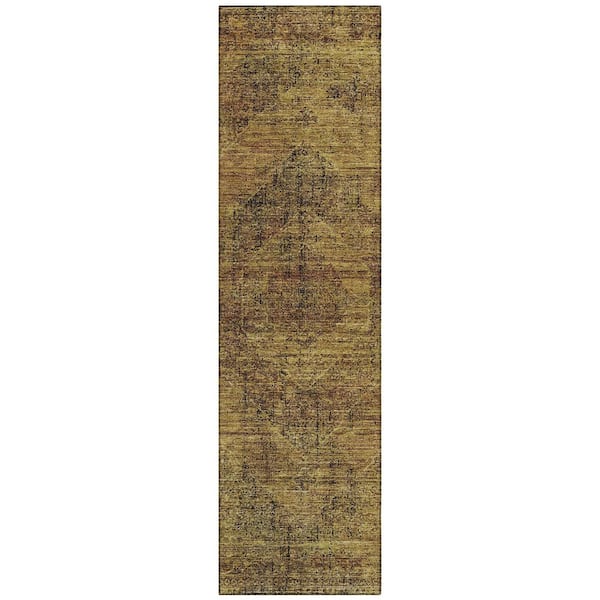 Chantille Machine Washable Indoor/Outdoor Abstract ACN2726 Rust 2 ft. x 7 ft. Runner Rug