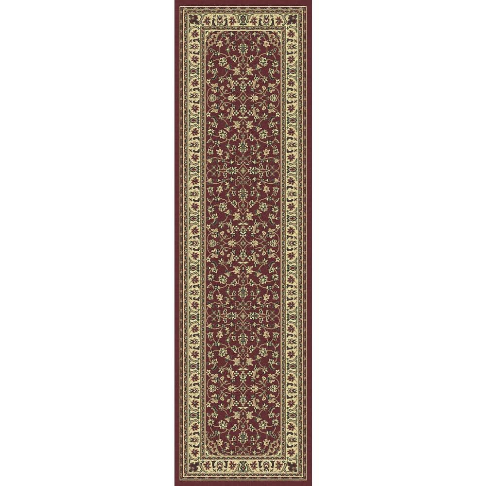 Castello Burgundy 2 ft. x 7 ft. Traditional Oriental Floral Area Rug