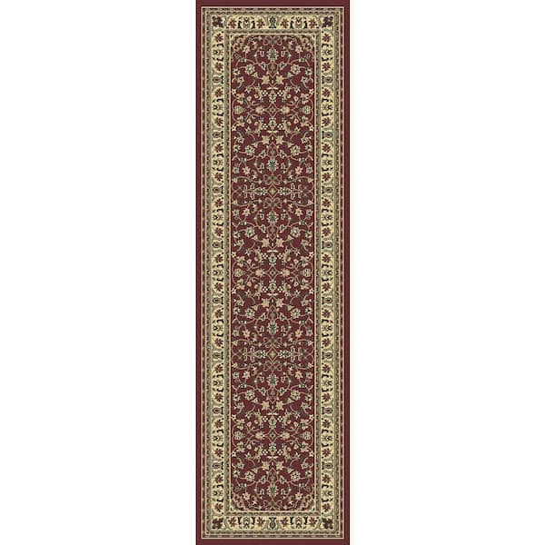 Unbranded Castello Burgundy 2 ft. x 7 ft. Traditional Oriental Floral Area Rug