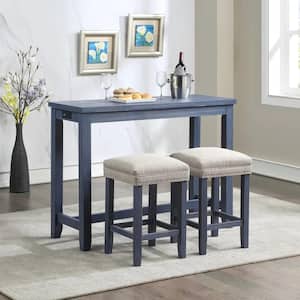Dremmend 3-Piece Blue Counter Height Table Set