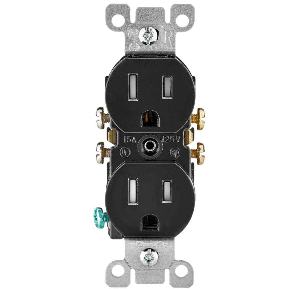 15 Amp 125-Volt Heavy-Duty Tamper Resistant Duplex Outlet, Black 1-Pack (T5320-E) -  Etokfoks, MLPH002LT354