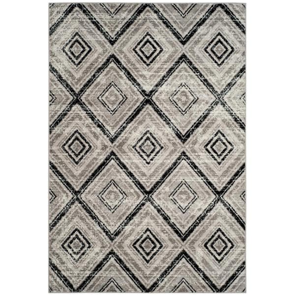 SAFAVIEH Skyler Gray/Black 5 ft. x 8 ft. Geometric Area Rug
