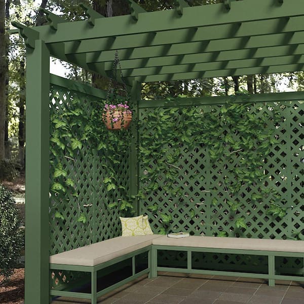 4 ft. x 8 ft. Forest Green Garden Vinyl Lattice Panel