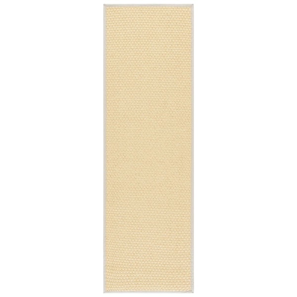Napa Fau x Sisal 100 3 ft. x 8 ft. Natural/Ivory Solid Color Runner Rug
