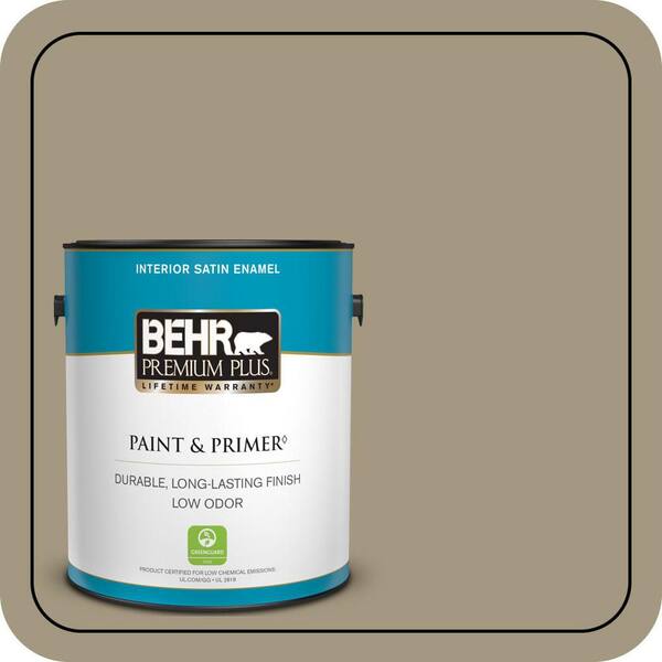BEHR PREMIUM PLUS 1 gal. #N330-5 Livingston Satin Enamel Low Odor Interior Paint & Primer