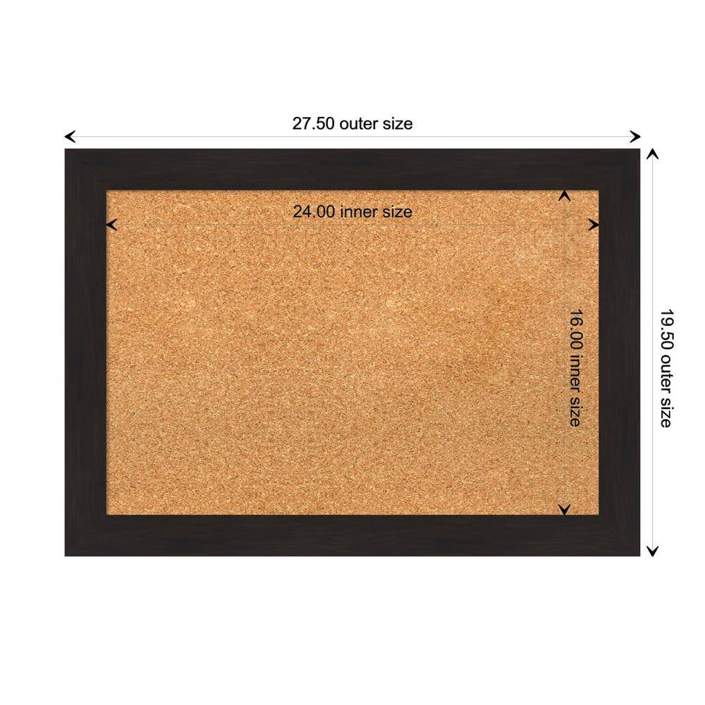 Espresso Brown Framed Natural Corkboard, 24x16