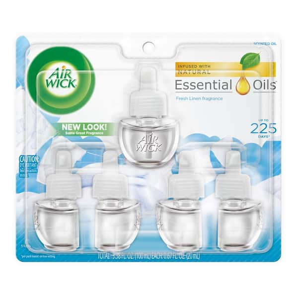 Photo 1 of 0.67 oz. Fresh Linen Scented Oil Plug-In Air Freshener Refill (5-Count)