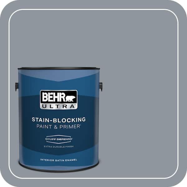BEHR ULTRA 1 gal. #MQ5-21 Radiant Silver Extra Durable Satin Enamel Interior Paint & Primer
