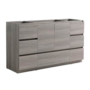 Lazzaro 60 in. Modern Bath Vanity Cabinet Only in Gray Wood