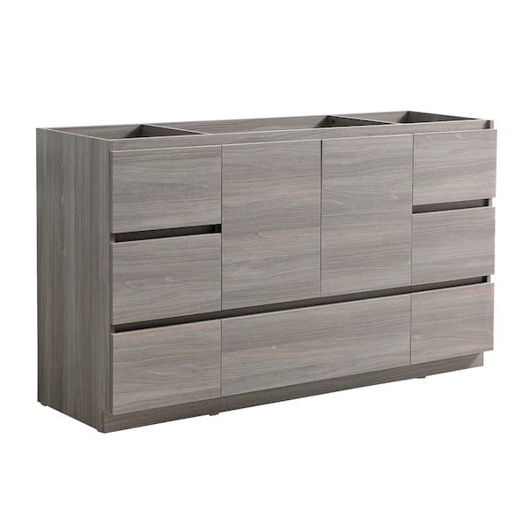 Fresca Lazzaro 60 in. Modern Bath Vanity Cabinet Only in Gray Wood