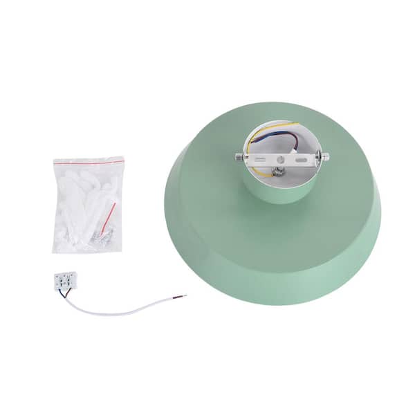 HUOKU 11.81 in. 1-Light Green LED Semi-Flush Mount with Drum HUOKU 11.81 in. 1-Light Green LED Semi-Flush Mount with Drum