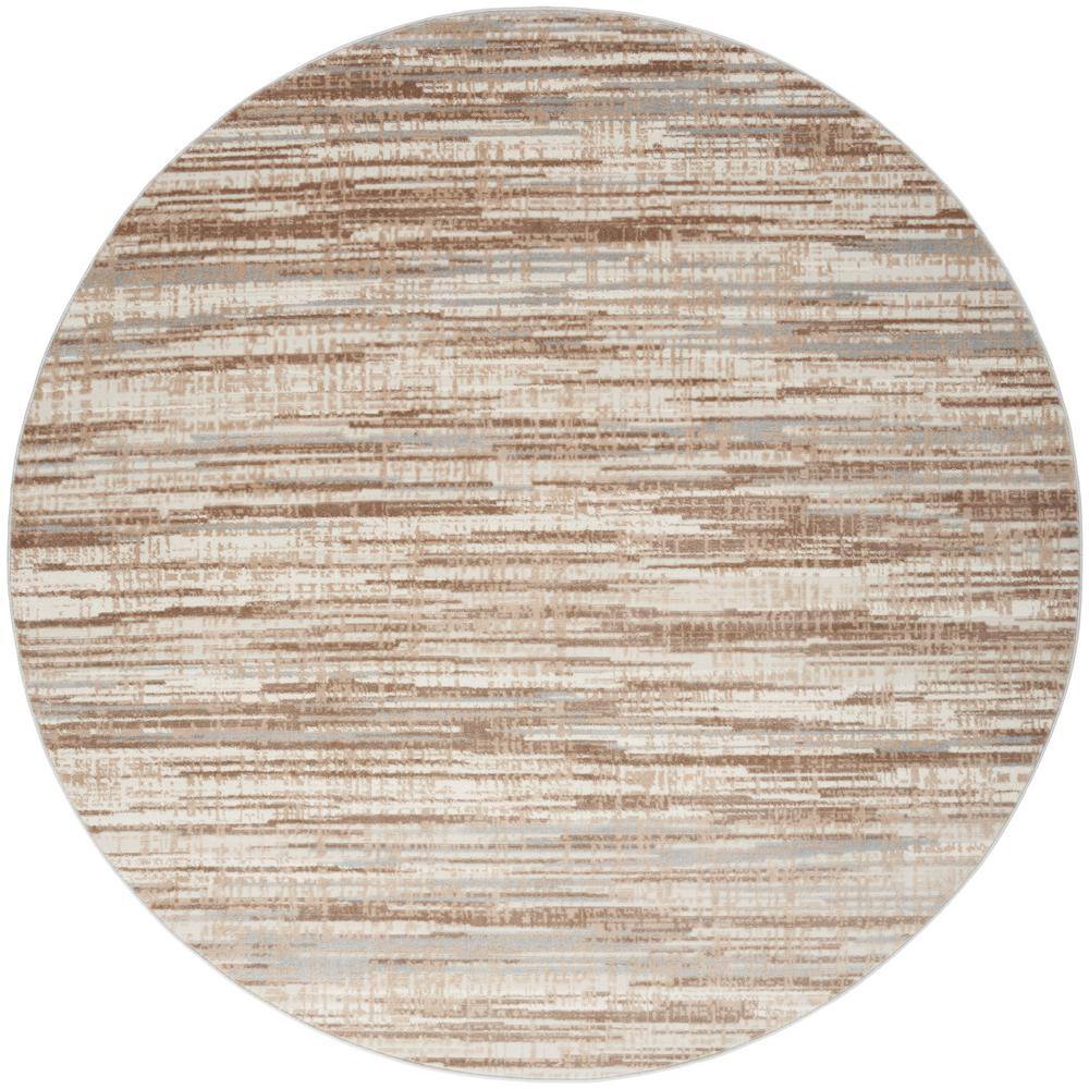 Nourison Elation Ivory Grey 8 ft. x 8 ft. All-over design Contemporary ...