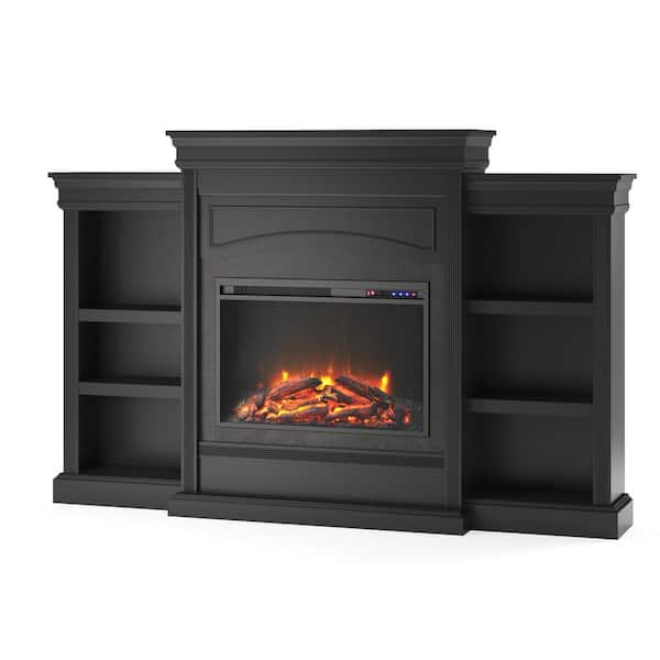 Ameriwood Robinside Black Mantel Fireplace HD61425 Home - The Depot