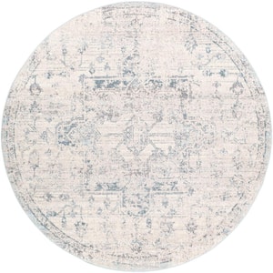 Wynne Light Gray 6 ft. 7 in. x 6 ft. 7 in. Round Area Rug