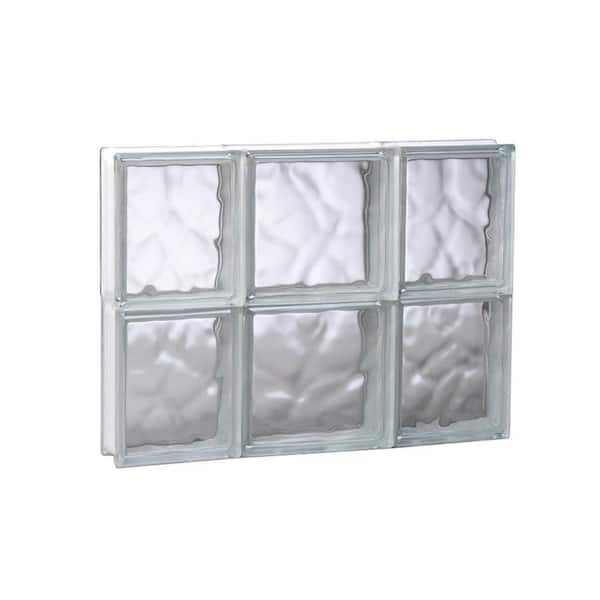 Clearly Secure 19.25 in. x 15.5 in. x 3.125 in. Frameless Non-Vented Wave Pattern Glass Block Window
