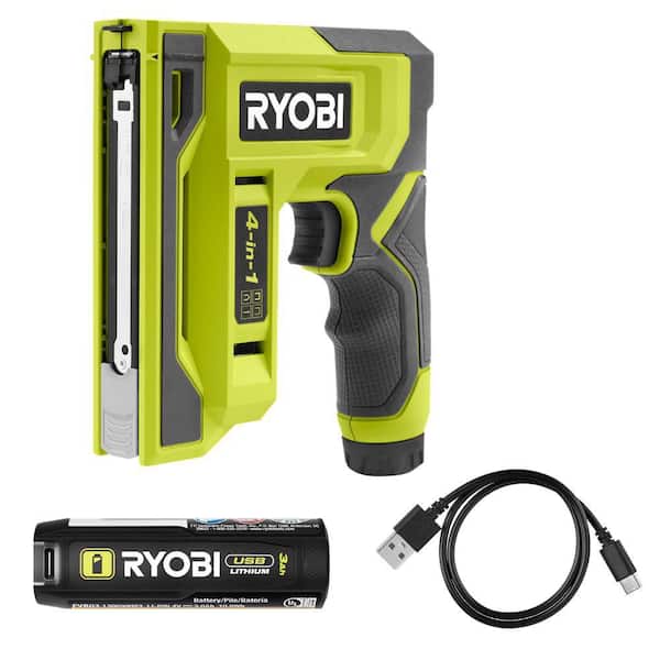 USB Lithium Cordless Craft 4-in-1 Stapler/Nailer Kit with 3.0 Ah Battery and Charging Cable
