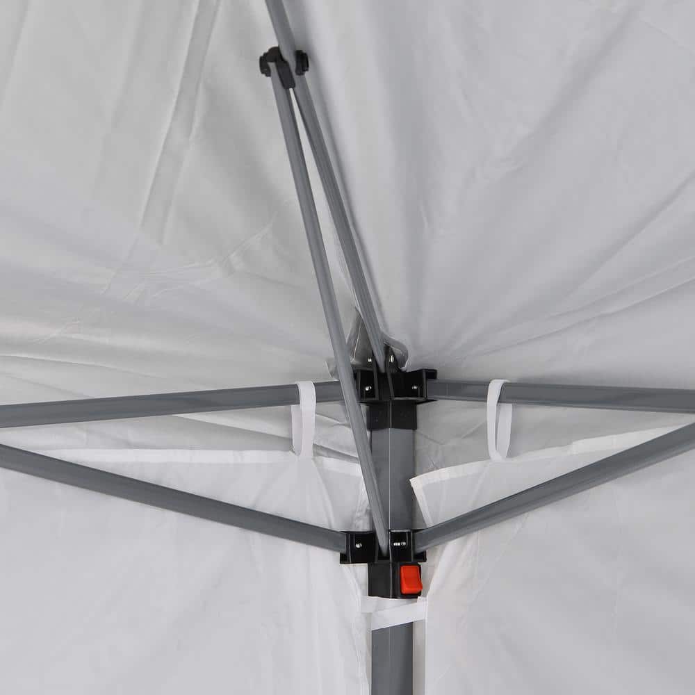 White Heavy Duty Pop Up Canopy Tent with Sidewalls