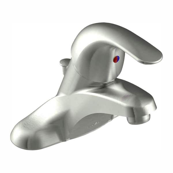 MOEN Adler 4 in. Centerset Single-Handle Low-Arc Bathroom Faucet in Spot Resist Brushed Nickel