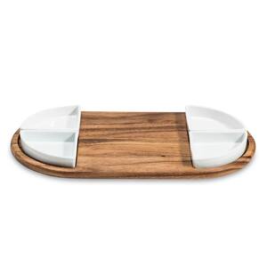 Charcuterie Board with 4 Ceramic Dishes