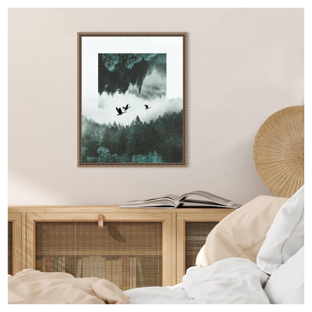 Misty Skein II Abstract Surreal Landscape Canvas Print with Bronze Frame