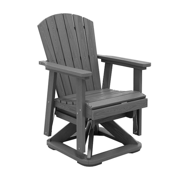 JEAREY Plastic HDPE Resin Rocking Glider Chair Adirondack Swivel Outdoor Rocking Chair in Gray