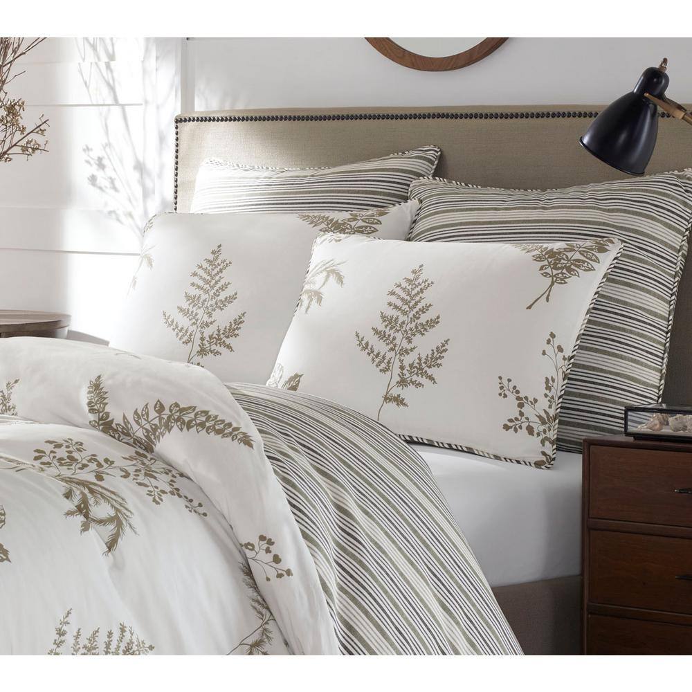 Willow Taupe and Cream Full/Queen Reversible Cotton Comforter Set