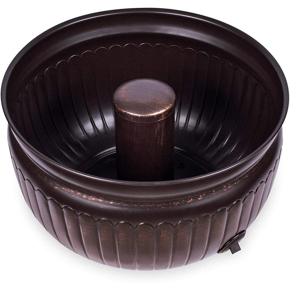 Distressed Bronze Steel Water Hose Pot with Removable Post