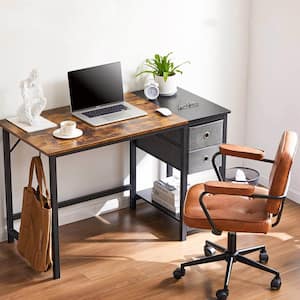 Model Multi-Functions Dark Espresso Computer Writing Office Desk with Cabinet