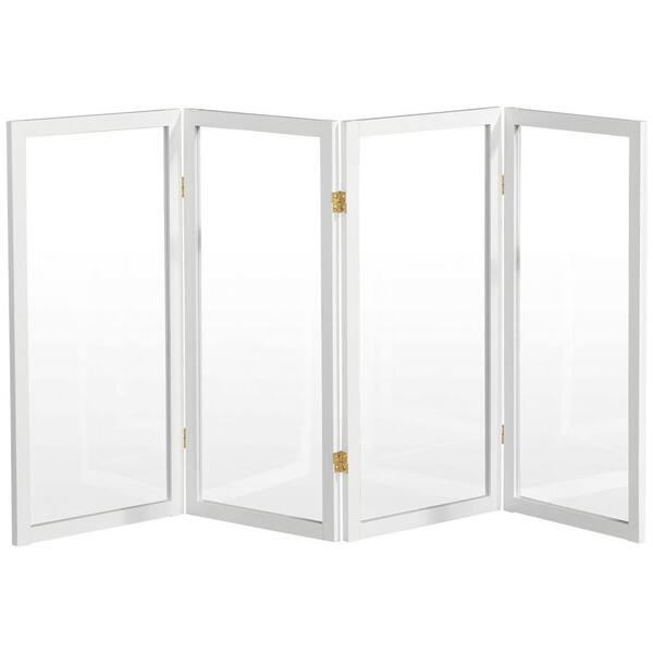 Red Lantern 3 ft. Short Clear Plastic Partition White 4
