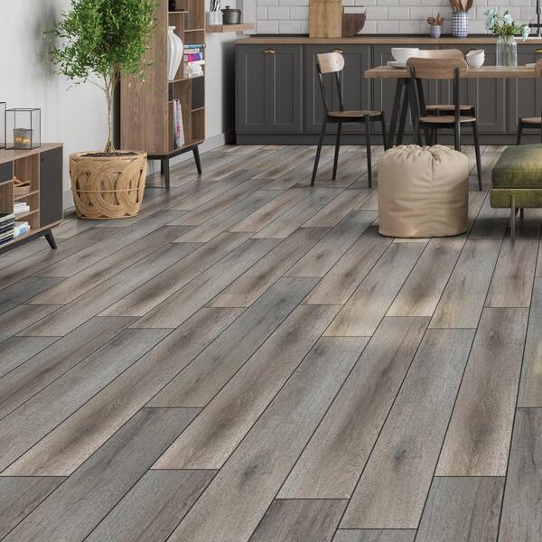 A&A Surfaces Alton Ozark Valley 7.7 in. W x 48 in. L Hybrid Resilient Waterproof Rigid Plank Flooring (17.96 Sq. ft./case), Light