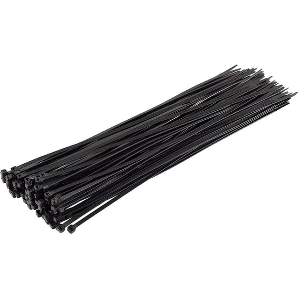 14 in. Cable Zip Tie 50 lbs. Multi-Purpose Self-Locking Black (1000-Pack)