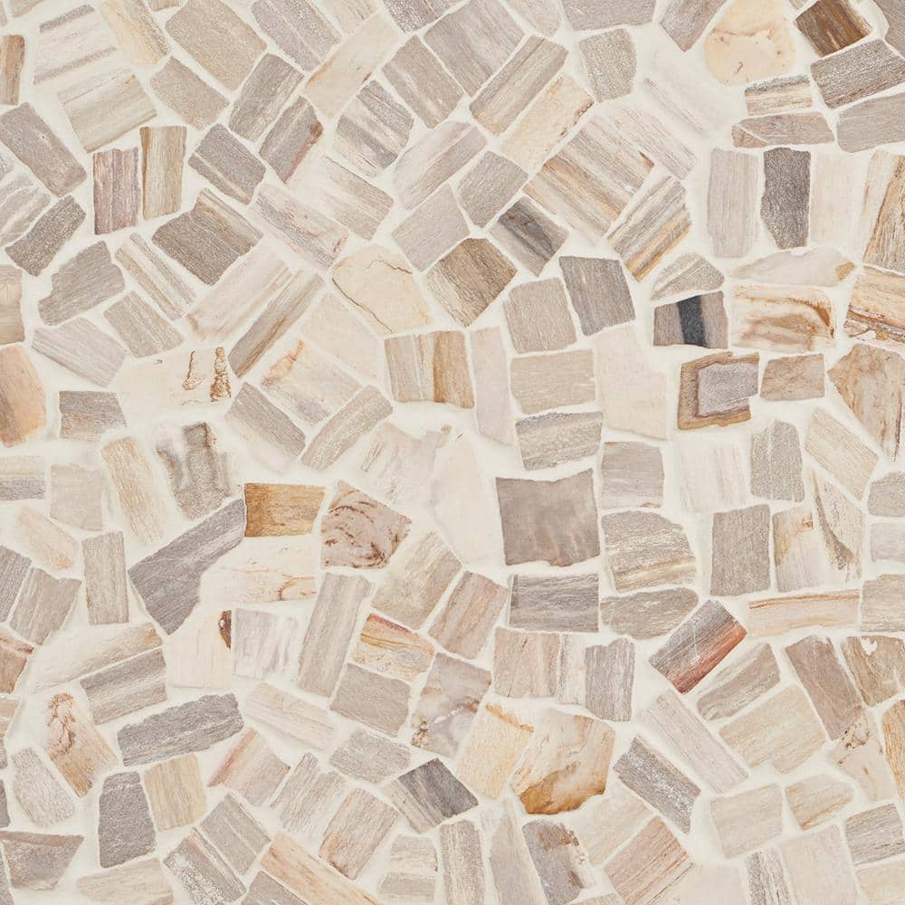 Petra Tumbled Brown Marble Mosaic Tile 12" x 12"