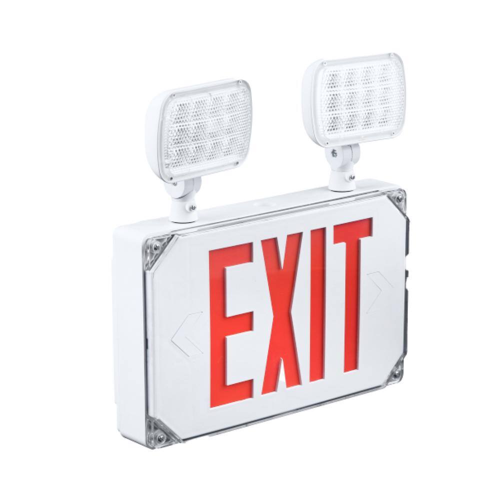 thumbnail image 2 of PrimeLights Weatherproof LED Emergency Exit Light Combo (2 Pack) - UL Listed For Wet Outdoor Locations! 2 of 6