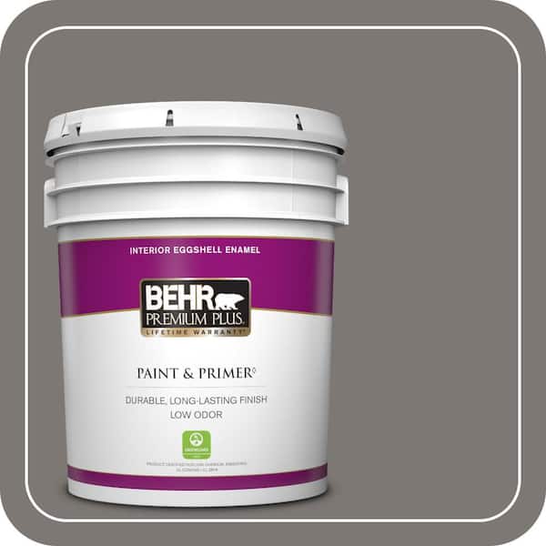 BEHR PREMIUM PLUS 5 gal. #790F-5 Amazon Stone Eggshell Enamel Low Odor Interior Paint & Primer