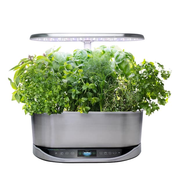 AeroGarden Bounty Elite Stainless Steel - In Home Garden with Gourmet Herb Seed Pod Kit (Alexa Enabled)