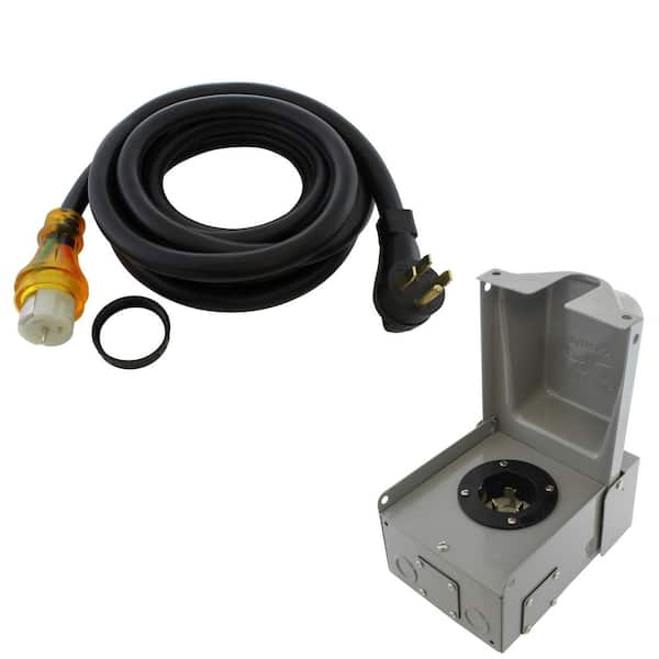 AC WORKS 50A Emergency Power Kit with SS2-50 Inlet Box and 20 ft. Cord