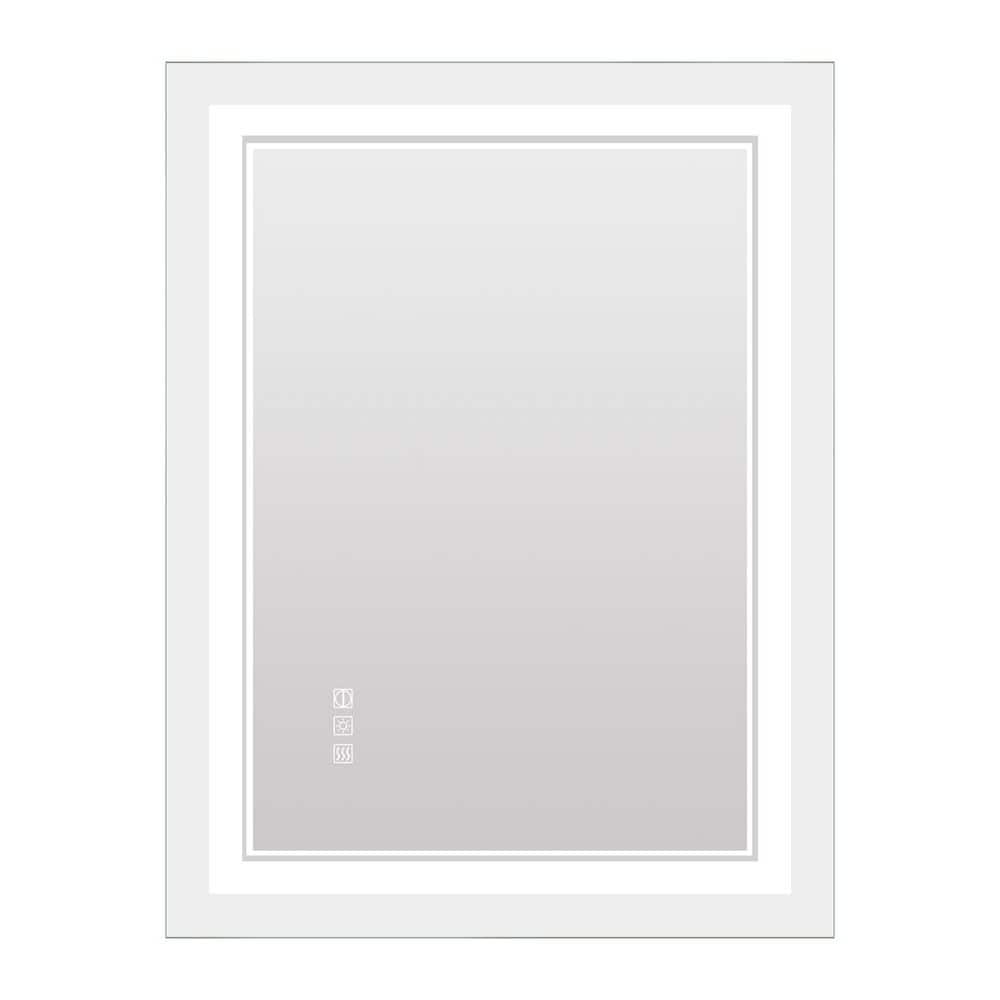 47.24 W x 23.62 H Rectangular Frameless Wall LED Mirror Anti-Fog Dimma