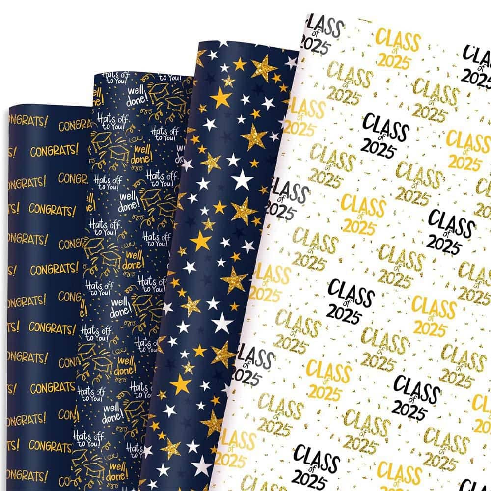 20 x 28 in. Graduation Gift Wrapping Paper Bulk Navy Blue Designs for School College 8 Sheets 80gsm Paper price history on PriceWatchPro