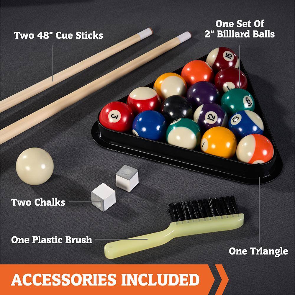 6ft Black and White Carbon Fiber Billiard Table with Accessories