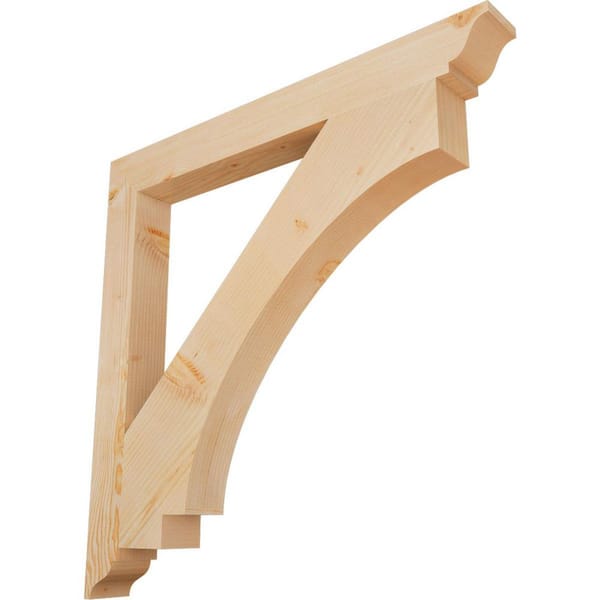 Ekena Millwork 3.5 in. x 38 in. x 38 in. Douglas Fir Imperial Traditional Smooth Bracket