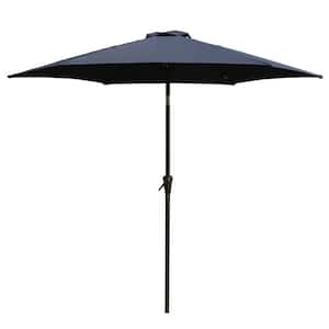 9 ft. Aluminum Outdoor Patio Umbrella With Carry Bag in Navy Blue