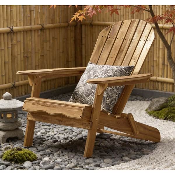 Outdoor Folding Wood Adirondack Chair Lounge Chairs with Slatted