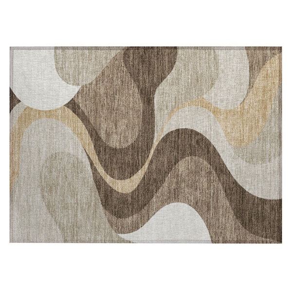 Chantille Machine Washable Indoor/Outdoor Abstract ACN3099 Brown 3 ft. x 4 ft. Area Rug
